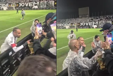 Imagem ilustrativa da imagem Neymar discute com torcedor do Santos após derrota para o Internacional