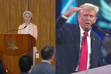 Imagem ilustrativa da imagem Trump e chefe da União Europeia têm encontro decisivo sobre tarifas