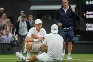Imagem ilustrativa da imagem Wimbledon: Sinner escapa de eliminação graças a abandono de Dimitrov