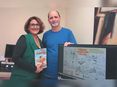 Benicio, Sophia e Heitor, de 10 anos, exploram o universo da robótica no Projeto Lego, que estimula o aprendizado prático de ciência, tecnologia e trabalho em equipe.