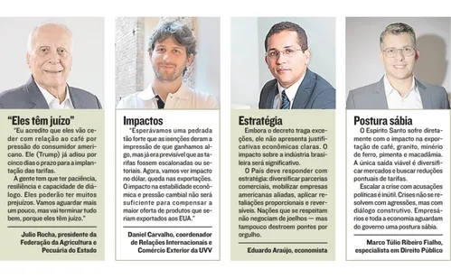 
          Imagem ilustrativa da imagem Alívio e cautela: como as autoridades do ES reagiram ao "tarifaço de Trump"
          