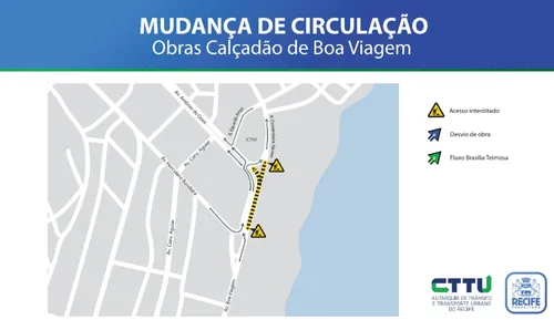 
          Imagem ilustrativa da imagem Obras na orla de Boa Viagem vão alterar trânsito a partir desta segunda-feira (28)
          