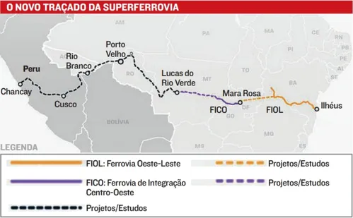 
          Imagem ilustrativa da imagem Projeto de superferrovia Brasil - Peru muda e ES fica de fora
          