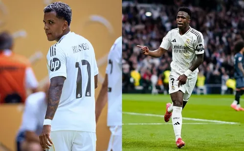 
          Imagem ilustrativa da imagem Real Madrid se preocupa com má fase de Vini Jr e tenta se livrar de Rodrygo
          