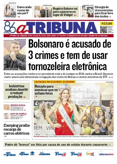 Imagem ilustrativa da imagem Confira os destaques do jornal A Tribuna deste sábado