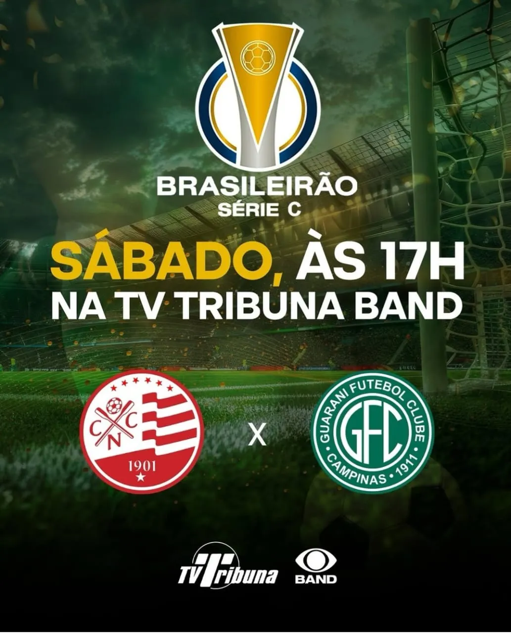 Imagem ilustrativa da imagem Náutico e Guarani se enfrentam neste sábado (13), com transmissão da TV Tribuna