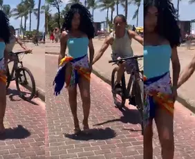 Imagem ilustrativa da imagem Modelo é assediada durante sessão de fotos em praia do Recife