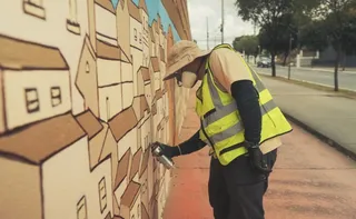 Imagem ilustrativa da imagem Começa a pintura do mural no Centro de Vitória às vésperas do aniversário da cidade