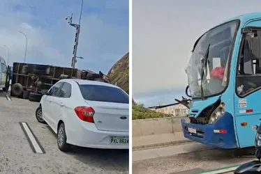 Imagem ilustrativa da imagem Acidente na Terceira Ponte complica o trânsito em Vila Velha