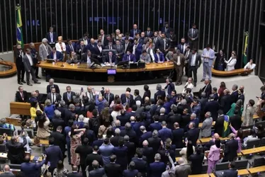 Imagem ilustrativa da imagem Após obstrução de Plenário, Hugo Motta abre sessão e pede respeito