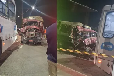 Imagem ilustrativa da imagem Caminhão atinge ônibus do Transcol e deixa um morto e quatro feridos na Serra