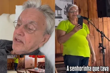 Imagem ilustrativa da imagem VÍDEO | Caetano Veloso se emociona com cozinheira cantando em Pernambuco