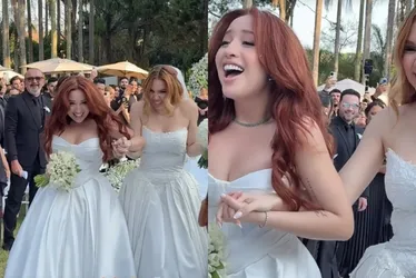 Imagem ilustrativa da imagem Cantora Mari Fernandez se casa com Júlia Ribeiro em São Paulo