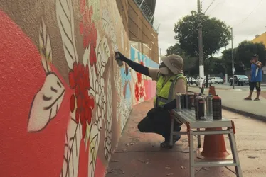 Imagem ilustrativa da imagem Começa a pintura do mural no Centro de Vitória às vésperas do aniversário da cidade