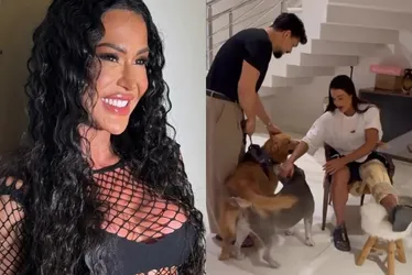Imagem ilustrativa da imagem Gracyanne Barbosa tem alta de hospital de cadeira de rodas após lesão no joelho