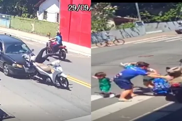 Imagem ilustrativa da imagem Motociclista é atropelada e professor salva filhos de moto desgovernada em Aracruz