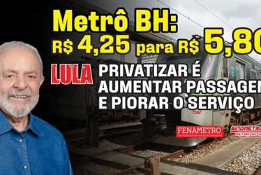 Imagem ilustrativa da imagem Sindmetro-PE lança campanha contra privatização do metrô e pressiona governo Lula
