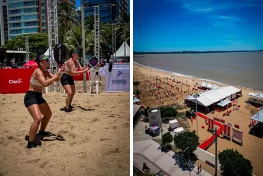 Imagem ilustrativa da imagem Torneio mundial de beach tennis movimenta areia da Praia de Camburi