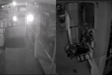 Imagem ilustrativa da imagem Vídeo | Motociclista em fuga destrói vidraça de loja em Guarapari