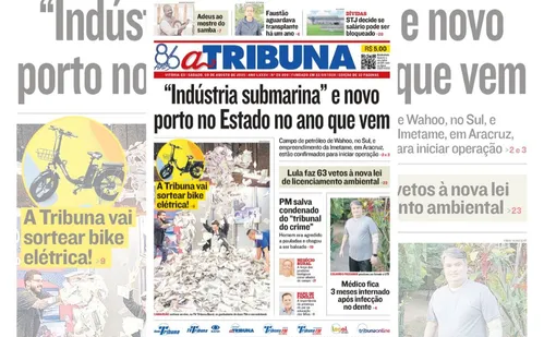 
          Imagem ilustrativa da imagem Confira os destaques do jornal A Tribuna deste sábado
          