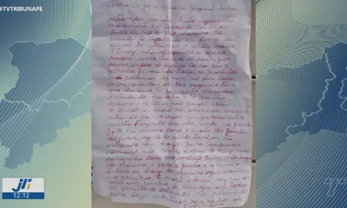 
          Imagem ilustrativa da imagem Criminosos deixam carta a Raquel Lyra e prometem banho de sangue em presídio
          