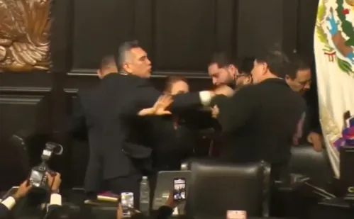 
          Imagem ilustrativa da imagem Debate no Senado mexicano termina em pancadaria
          