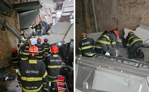 
          Imagem ilustrativa da imagem Explosão de gás derruba teto de restaurante de Fogaça e deixa dois sob escombros
          