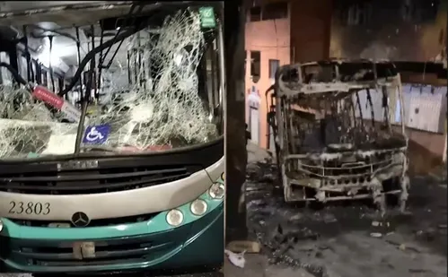 
          Imagem ilustrativa da imagem Ônibus são depredados e um incendiado após confronto no Bairro da Penha
          