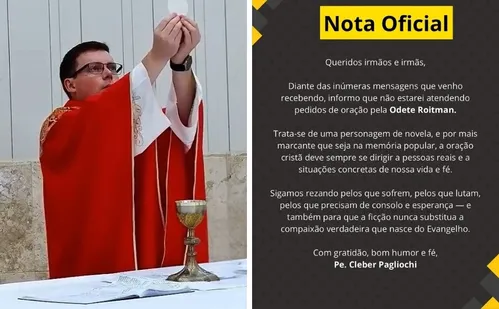 
          Imagem ilustrativa da imagem Padre dá resposta afiada a fãs de 'Vale Tudo' que pedem orações por Odete Roitman
          