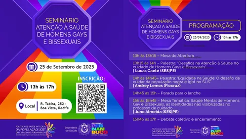 
          Imagem ilustrativa da imagem Pernambuco promove seminário sobre saúde de homens gays e bissexuais
          
