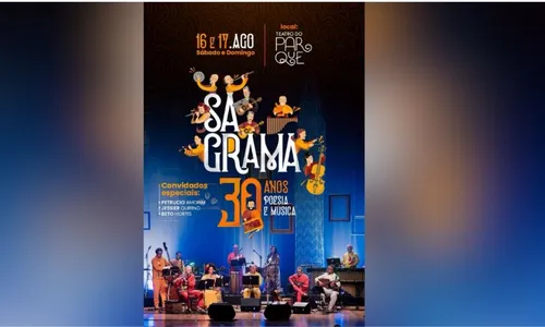 
          Imagem ilustrativa da imagem SaGRAMA faz show de 30 anos no Teatro do Parque com música e grandes parcerias
          