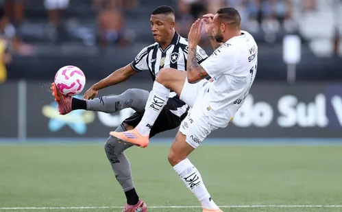 
          Imagem ilustrativa da imagem Santos sofre gol mais rápido do Brasileiro, mas reage e empata com Botafogo no Rio
          