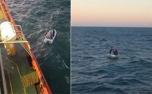 
          Imagem ilustrativa da imagem Vídeo mostra momento em que criador do "Macakids" e amigo são encontrados no mar
          