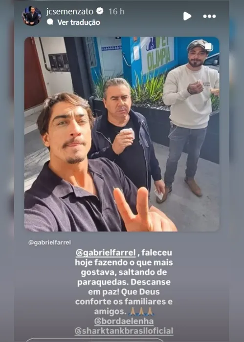 Imagem ilustrativa da imagem Como foi participação de Gabriel Farrel, empresário que morreu aos 31 anos, no Shark Tank