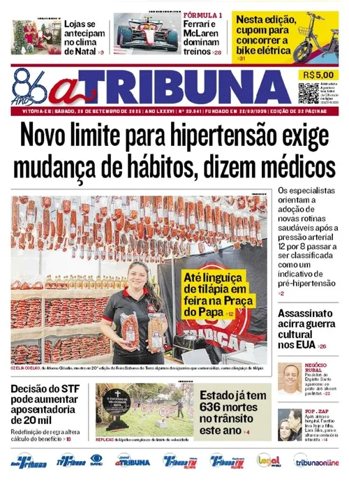 Imagem ilustrativa da imagem Confira os destaques do jornal A Tribuna deste sábado