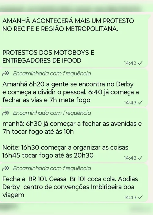 Imagem ilustrativa da imagem Recife poderá ter mais um dia de protestos nesta quarta-feira (20)