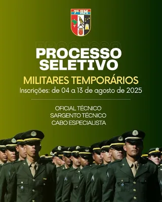 Imagem ilustrativa da imagem Exército está com processo seletivo simplificado aberto. Salários chegam a R$ 7 mil