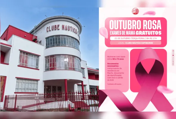 Imagem ilustrativa da imagem Náutico realiza exames de mama nesta terça-feira (21). Veja como participar: