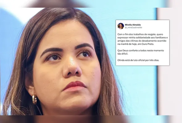 Imagem ilustrativa da imagem Prefeita decreta luto oficial em homenagem às vitimas do desabamento de 8 casas