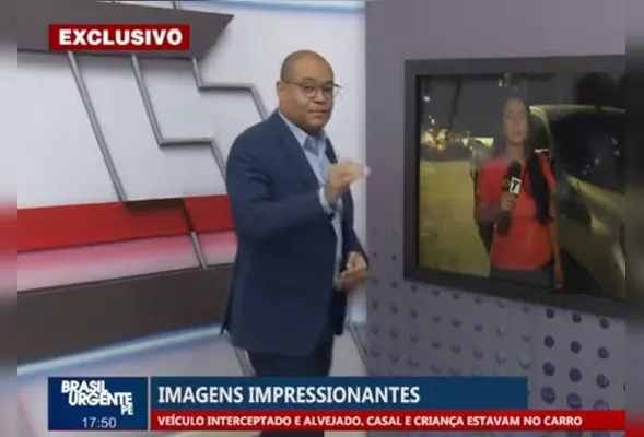 Moab Agusto, apresentador, mostrou o vídeo exclusivo do tiroteio no Brasil Urgente-Pernambuco
