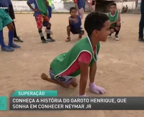 Imagem ilustrativa da imagem Henrique joga futebol com as mãos, sonha com Neymar e recebe vídeo do ídolo