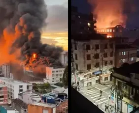 Imagem ilustrativa da imagem Incêndio de grandes proporções atinge colégio em Santa Maria