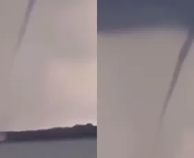 Imagem ilustrativa da imagem Vídeo: Tromba d’água se forma em SC; veja