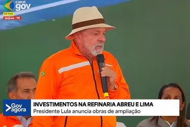 
          Imagem ilustrativa da imagem Lula volta à Refinaria Abreu e Lima e diz que expansão da obra é orgulho do Brasil
          