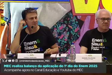 Imagem ilustrativa da imagem Ministro faz balanço do 1º dia do Enem 2025: abstenção foi de 27% dos participantes