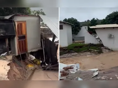 O incidente ocorreu na noite de terça-feira (20), após as fortes chuvas que atingiram a cidade de Alegre