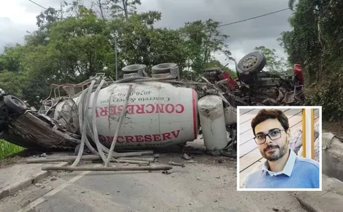 
          Imagem ilustrativa da imagem Advogado capixaba morre após carro ser esmagado em acidente com betoneira em SP
          