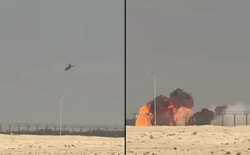 
          Imagem ilustrativa da imagem Caça da Índia cai durante show aéreo em Dubai; piloto morre
          