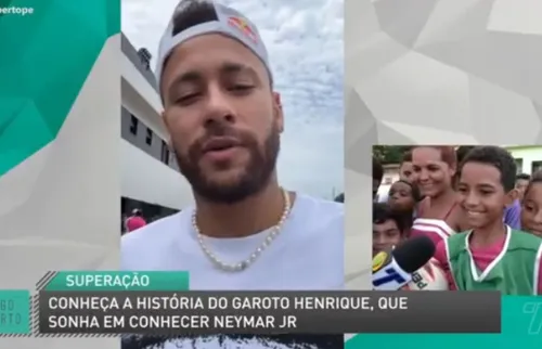 
          Imagem ilustrativa da imagem Henrique joga futebol com as mãos, sonha com Neymar e recebe vídeo do ídolo
          