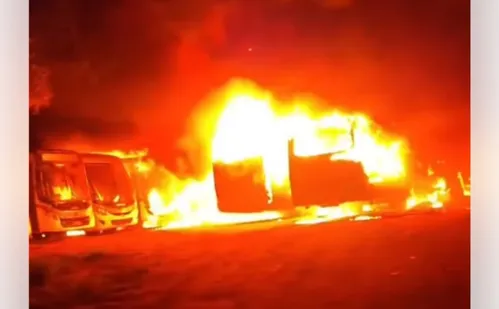 
          Imagem ilustrativa da imagem Incêndio destrói 38 ônibus em garagem de empresa no Sul do ES
          